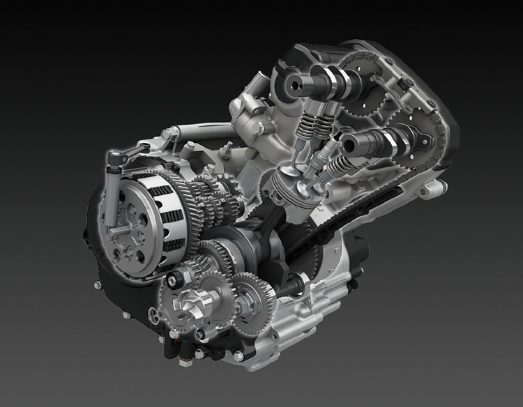 Imagem do motor da Suzuki GSX S125 da Suzuki